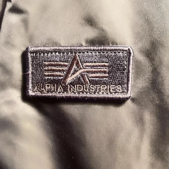 Alpha Industry Nylon Bomber blue full zip 2 pocket streetwear aviator jacket M - Picture 3 of 4